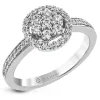 Zeghani NGR104 Engagement Ring in 14k Gold with Diamonds