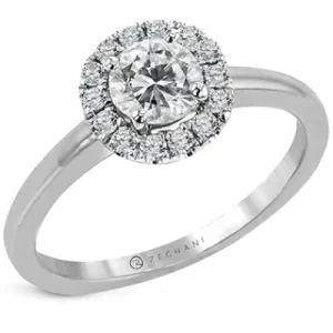Zeghani NGR108 Engagement Ring in 14k Gold with Diamonds