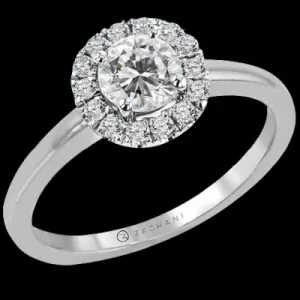 Zeghani NGR108 Engagement Ring in 14k Gold with Diamonds