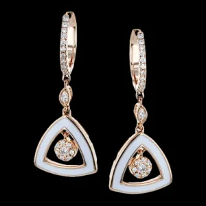 Zeghani ZE727 Earring in 14k Gold with Diamonds