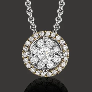 Zeghani ZP827 Pendant in 14k Gold with Diamonds