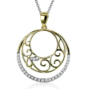Zeghani ZP1152 Pendant in 14k Gold with Diamonds