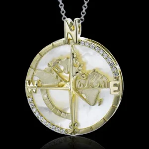 Zeghani ZP1204 Pendant in 14k Gold with Diamonds