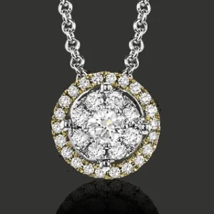 Zeghani ZP827 Pendant in 14k Gold with Diamonds