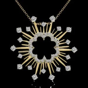 Zeghani ZP1304 Pendant in 14k Gold with Diamonds