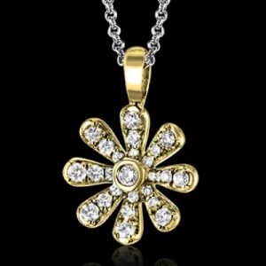 Zeghani ZP1035 Pendant in 14k Gold with Diamonds