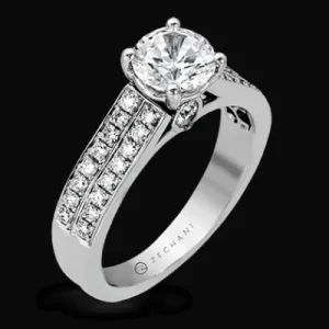 Zeghani ZR418 Engagement Ring in 14k Gold with Diamonds