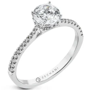 Zeghani ZR2317 Engagement Ring in 14k Gold with Diamonds