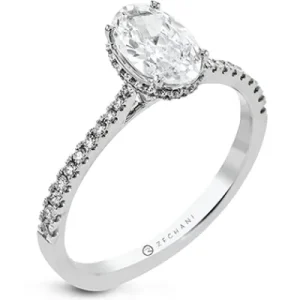 Zeghani ZR2313 Engagement Ring in 14k Gold with Diamonds