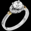Zeghani ZR1390 Engagement Ring in 14k Gold with Diamonds