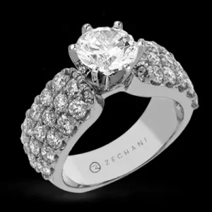 Zeghani ZR114 Engagement Ring in 14k Gold with Diamonds