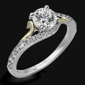 Zeghani ZR874 Engagement Ring in 14k Gold with Diamonds