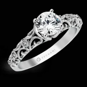 Zeghani ZR915 Engagement Ring in 14k Gold with Diamonds