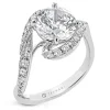 Zeghani ZR2345 Engagement Ring in 14k Gold with Diamonds