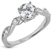 Zeghani ZR2106 Engagement Ring in 14k Gold with Diamonds