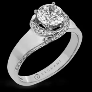 Zeghani ZR1509 Engagement Ring in 14k Gold with Diamonds