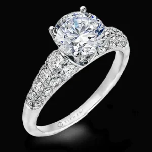 Zeghani ZR898 Engagement Ring in 14k Gold with Diamonds