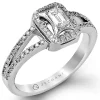 Zeghani ZR251 Engagement Ring in 14k Gold with Diamonds