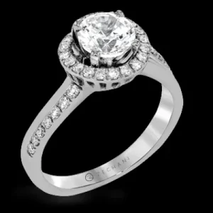 Zeghani ZR1465 Engagement Ring in 14k Gold with Diamonds