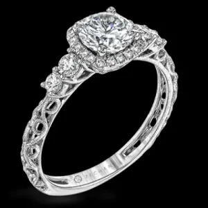 Zeghani ZR1500 Engagement Ring in 14k Gold with Diamonds