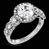 Zeghani ZR1494 Engagement Ring in 14k Gold with Diamonds