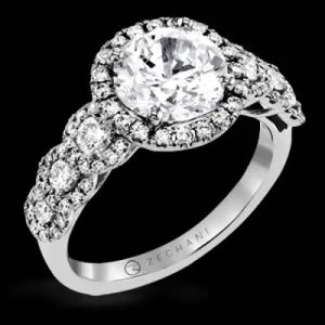 Zeghani ZR1494 Engagement Ring in 14k Gold with Diamonds