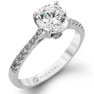 Zeghani ZR750 Engagement Ring in 14k Gold with Diamonds