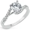 Zeghani ZR2181 Engagement Ring in 14k Gold with Diamonds