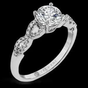 Zeghani ZR1848 Engagement Ring in 14k Gold with Diamonds