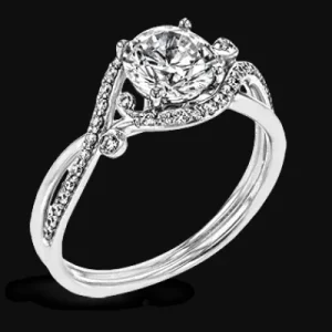 Zeghani ZR1696 Engagement Ring in 14k Gold with Diamonds