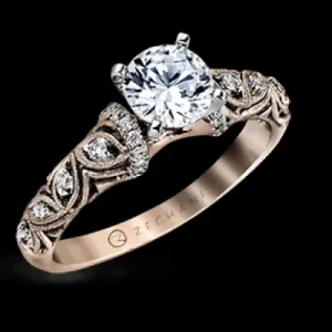 Zeghani ZR916 Engagement Ring in 14k Gold with Diamonds