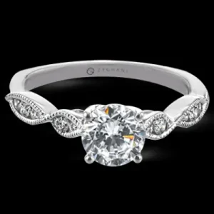 Zeghani ZR2106 Engagement Ring in 14k Gold with Diamonds