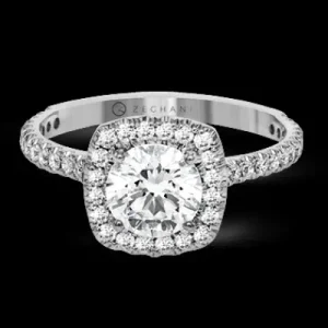 Zeghani ZR1562 Engagement Ring in 14k Gold with Diamonds