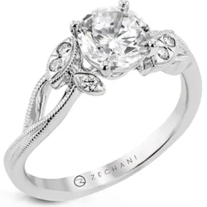 Zeghani ZR2228 Engagement Ring in 14k Gold with Diamonds