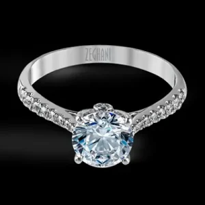 Zeghani ZR750 Engagement Ring in 14k Gold with Diamonds