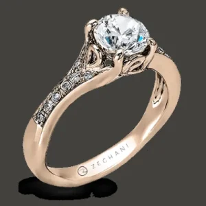 Zeghani ZR585 Engagement Ring in 14k Gold with Diamonds