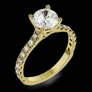 Zeghani ZR1563 Engagement Ring in 14k Gold with Diamonds