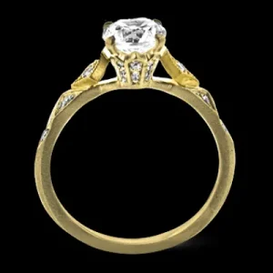 Zeghani ZR2113 Engagement Ring in 14k Gold with Diamonds