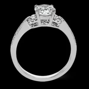 Zeghani ZR1642 Engagement Ring in 14k Gold with Diamonds