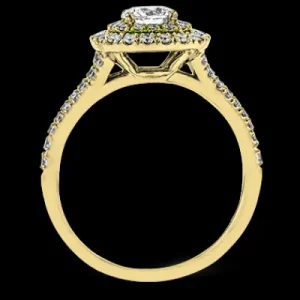 Zeghani ZR1613 Engagement Ring in 14k Gold with Diamonds