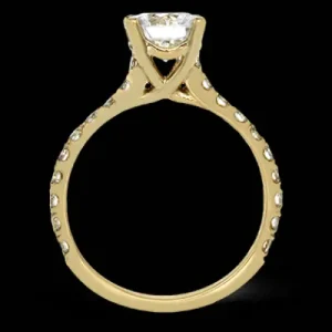Zeghani ZR1563 Engagement Ring in 14k Gold with Diamonds