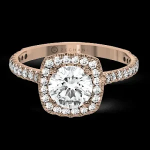 Zeghani ZR1562 Engagement Ring in 14k Gold with Diamonds