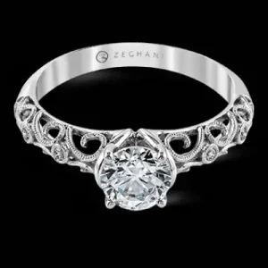 Zeghani ZR915 Engagement Ring in 14k Gold with Diamonds