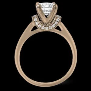 Zeghani ZR1644 Engagement Ring in 14k Gold with Diamonds