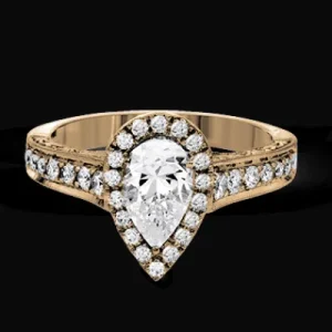 Zeghani ZR1383 Engagement Ring in 14k Gold with Diamonds