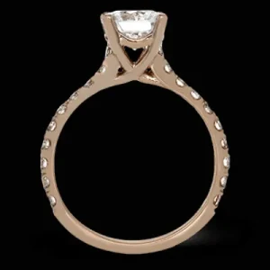 Zeghani ZR1563 Engagement Ring in 14k Gold with Diamonds