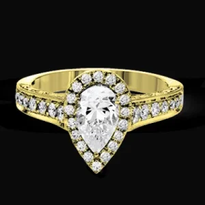Zeghani ZR1383 Engagement Ring in 14k Gold with Diamonds