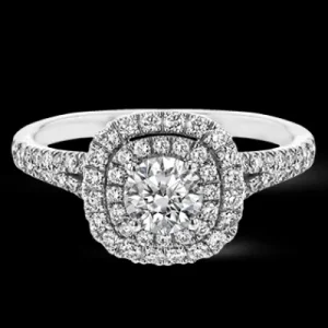 Zeghani ZR1613 Engagement Ring in 14k Gold with Diamonds