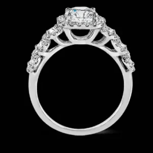 Zeghani ZR494 Engagement Ring in 14k Gold with Diamonds
