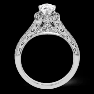 Zeghani ZR1383 Engagement Ring in 14k Gold with Diamonds